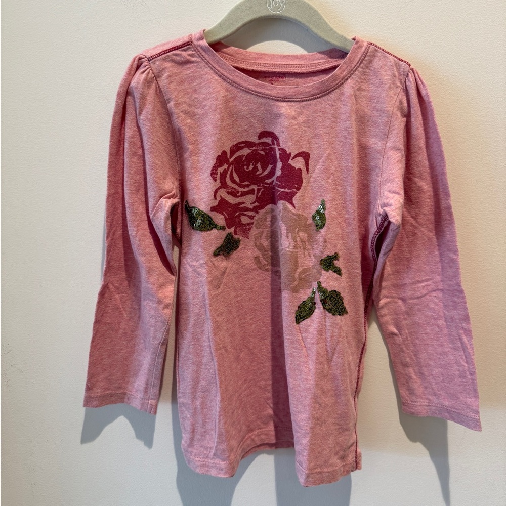 Pink Chicken NYC Rose graphic Long Sleeve tee size 7 (girls)